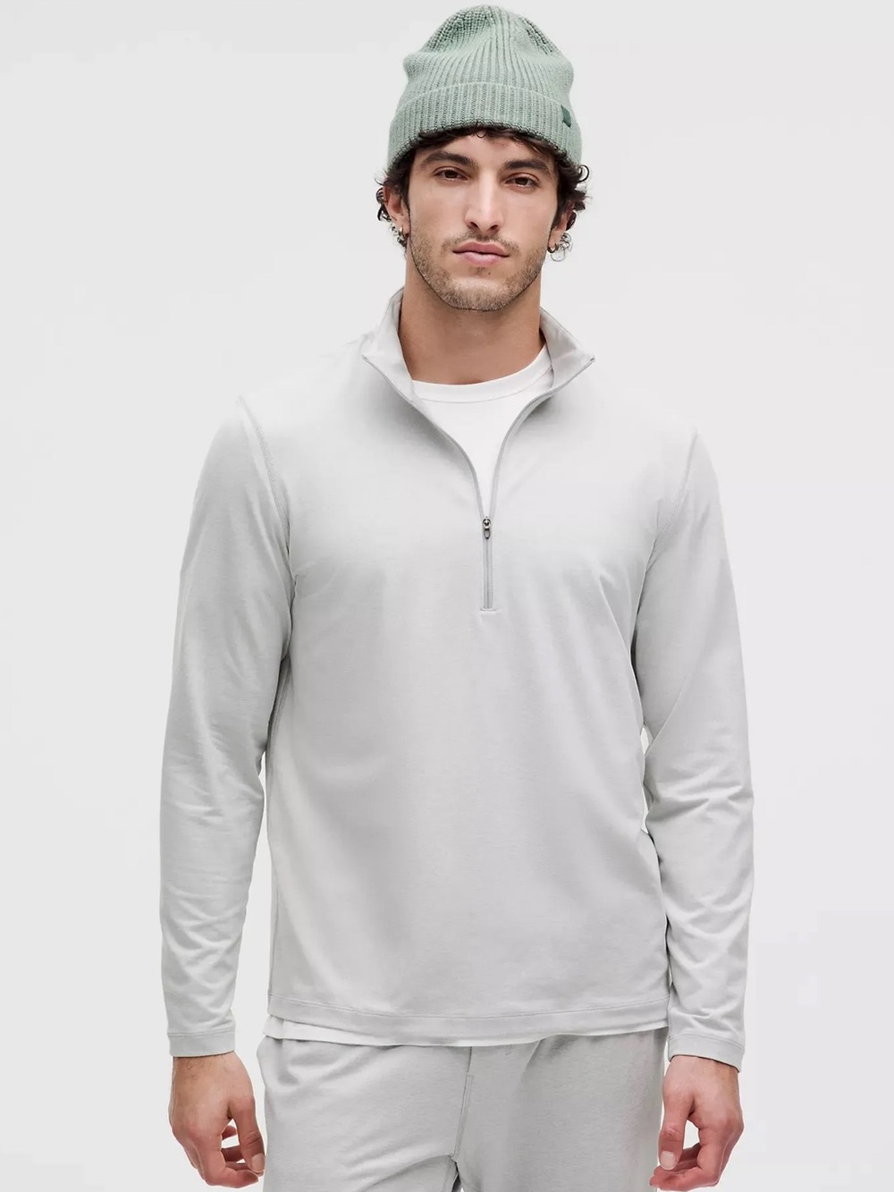 lululemon athletica Light grey Half-Zip Pullover Sweater